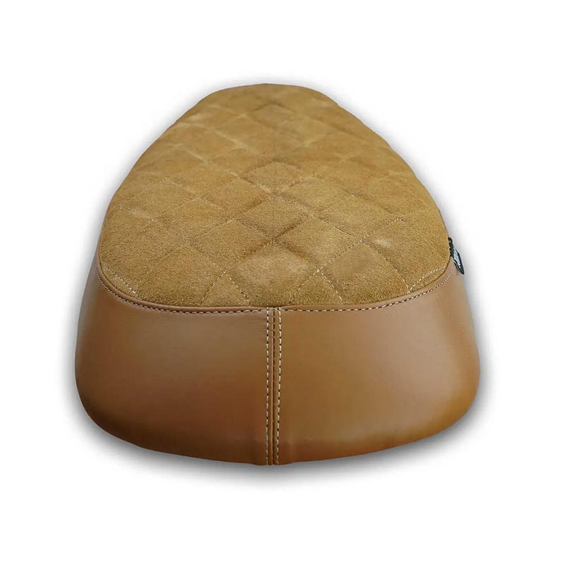 Selle plate Classique marron diamant Bonvent Motorbikes pour Interceptor et Continental GT. Blackpines.fr