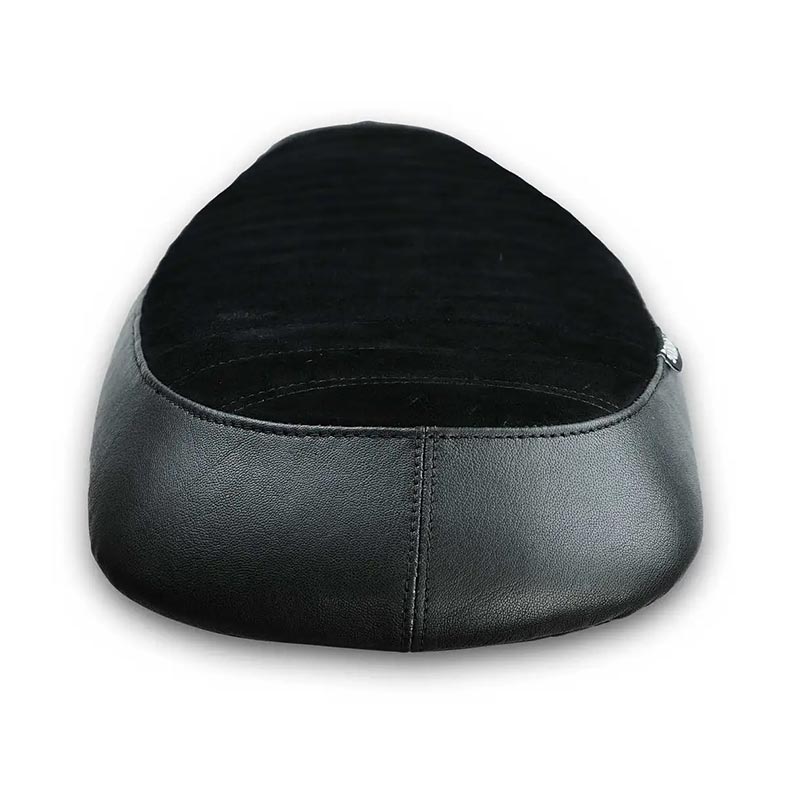 Selle plate Classique noire lignes Bonvent Motorbikes pour Interceptor et Continental GT. Blackpines.fr