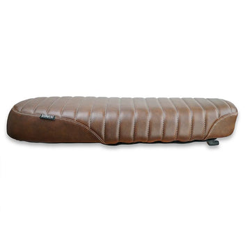 Selle scrambler Classic marron pour Royal Enfield Bonvent Motorbikes. Blackpines.fr