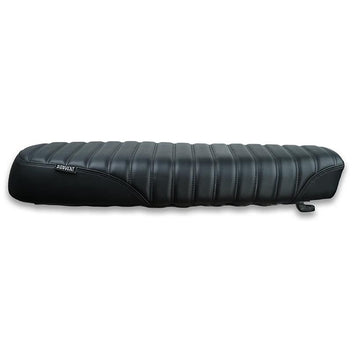 Selle scrambler Classic noire pour Royal Enfield Bonvent Motorbikes. Blackpines.fr