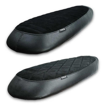 Selle plate Classique noire Bonvent Motorbikes pour Interceptor et Continental GT. Blackpines.fr