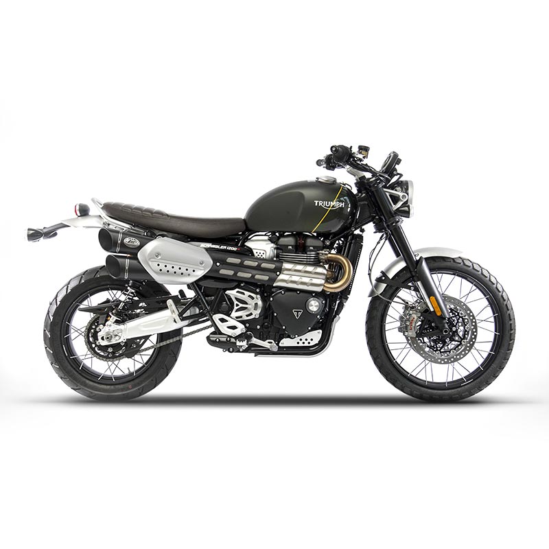 Silencieux inox Zard pour Triumph Scrambler 1200 2021 à 2023.