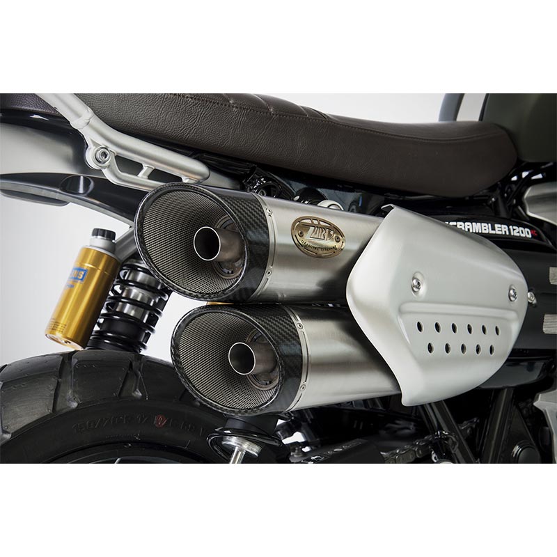 Silencieux inox Zard pour Triumph Scrambler 1200 2021 à 2023.