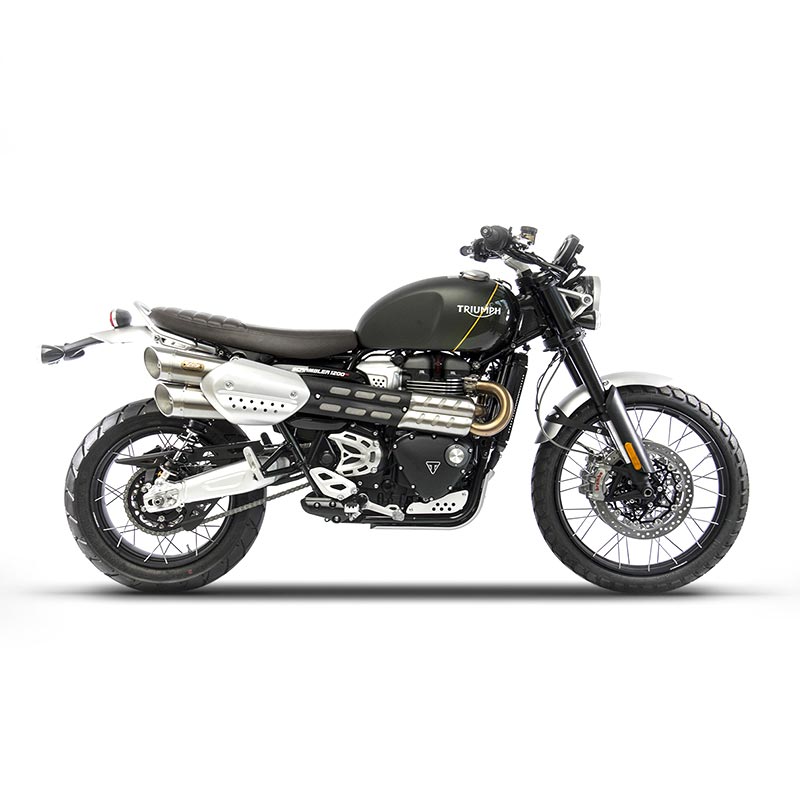 Silencieux inox Zard pour Triumph Scrambler 1200 2021 à 2023.