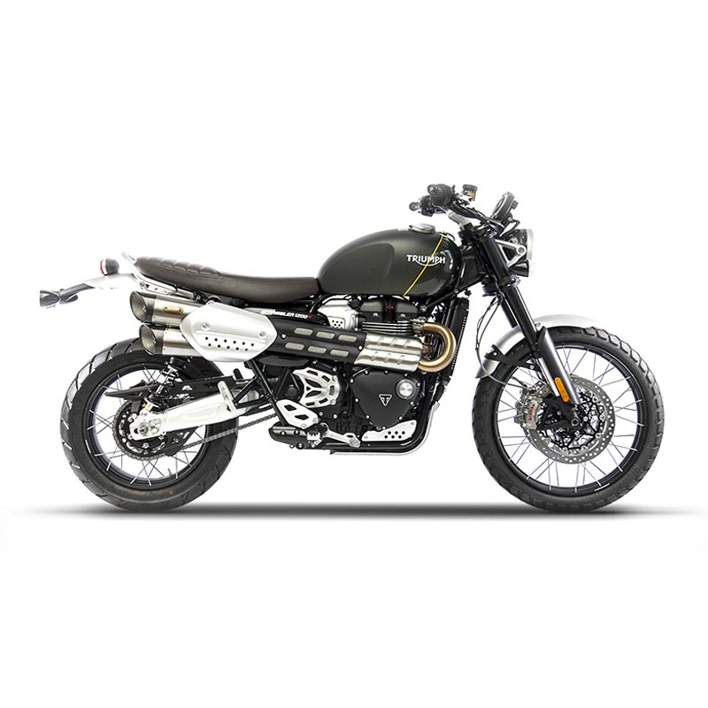 Silencieux inox Zard pour Triumph Scrambler 1200 2021 à 2023.