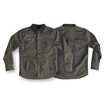 Sur-chemise moto Age of Glory Runaway Riding Shirt Dark Olive.