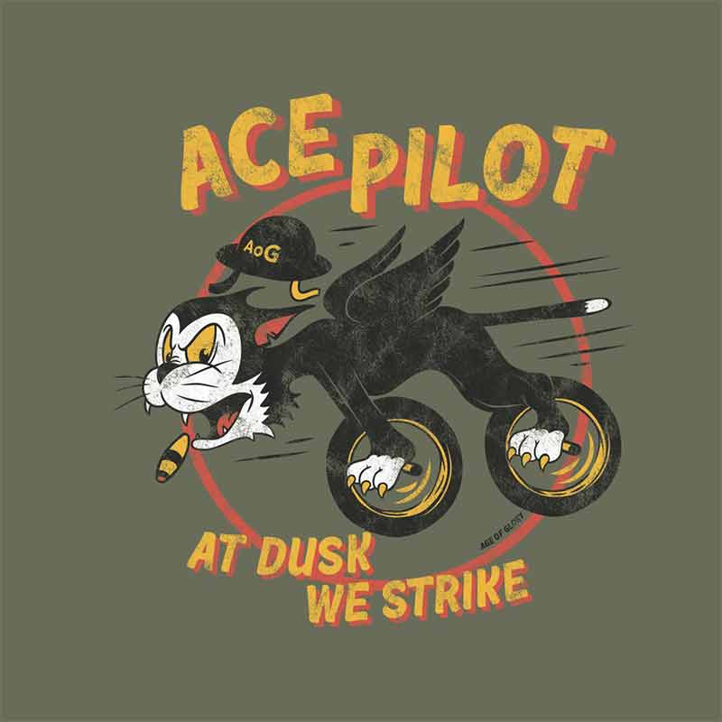 Tee shirt homme kaki Ace Pilot Age of Glory. Blackpines.fr