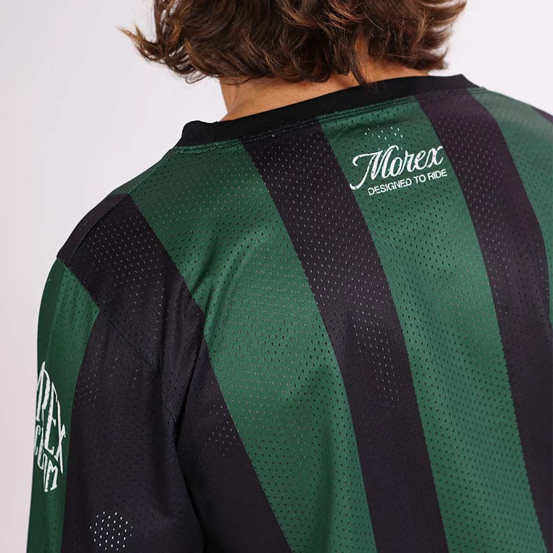 T-Shirt manches longues rayé vert et noir Morex Custom Ramos.