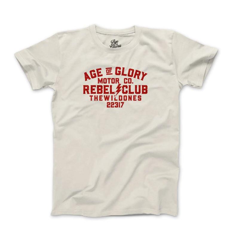 Tee shirt moto manches courte The Wild Ones écru Age of glory.