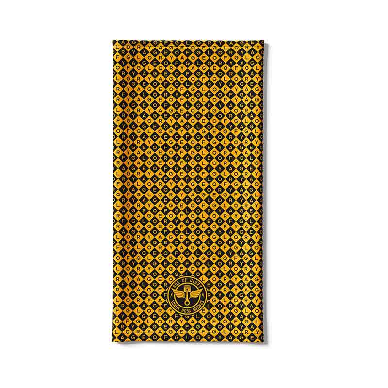 Tour de cou moto Diamonds noir et jaune Age of Glory. Blackpines.fr
