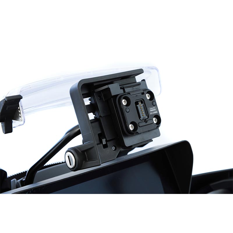 Adaptateur Wunderlich Plug & Ride pour Garmin zūmo XT2/XT3 sur support de navigation BMW d’origine.