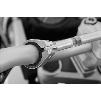 Barre centrale de guidon moto Wunderlich 250mm argent. Blackpines.fr