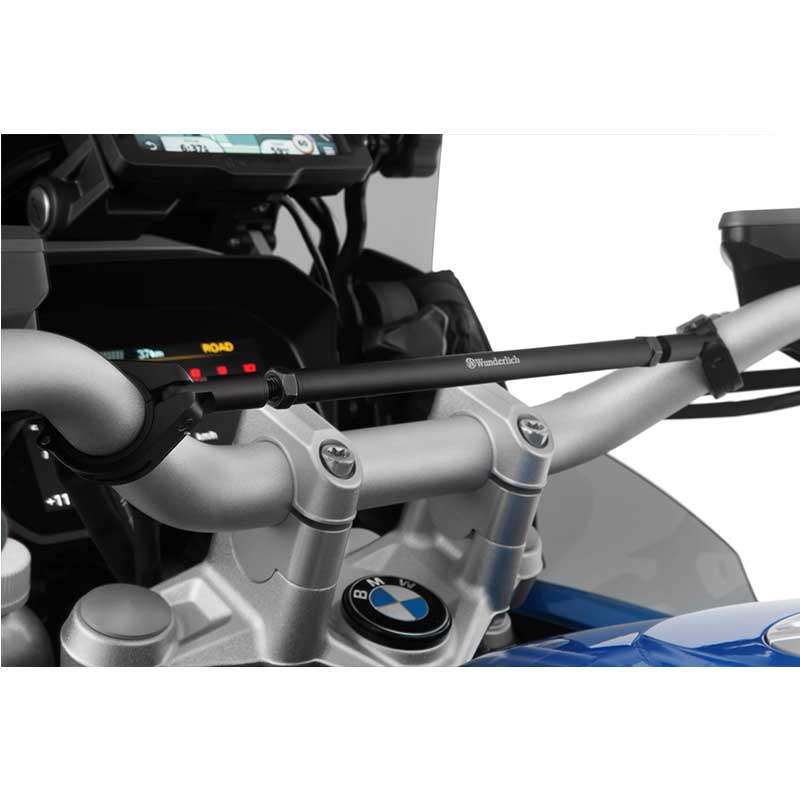 Barre centrale de guidon moto Wunderlich 250mm noire. Blackpines.fr