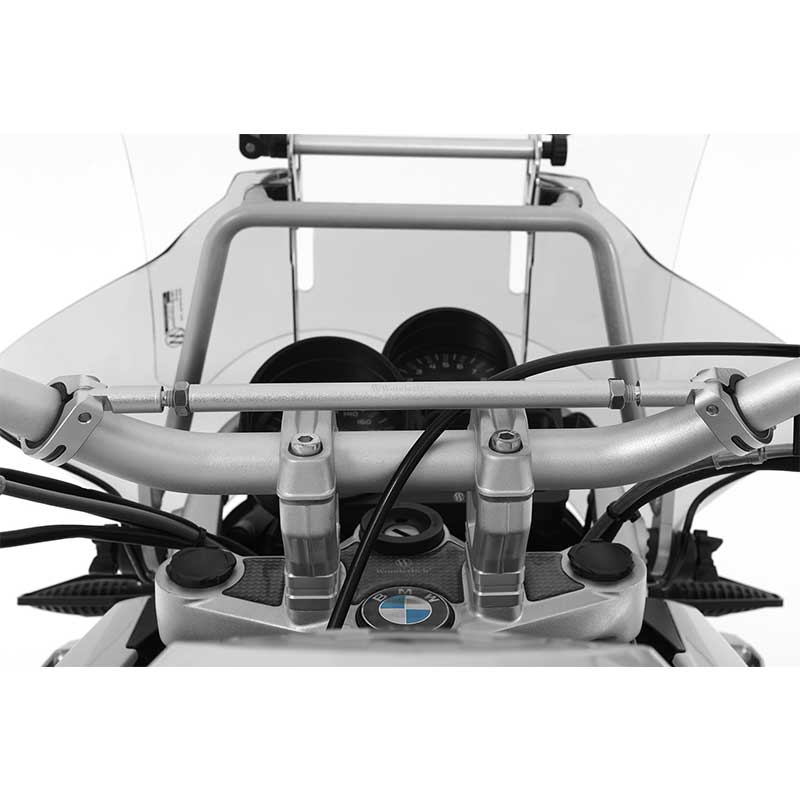 Barre centrale de guidon moto Wunderlich 300mm argent. Blackpines.fr