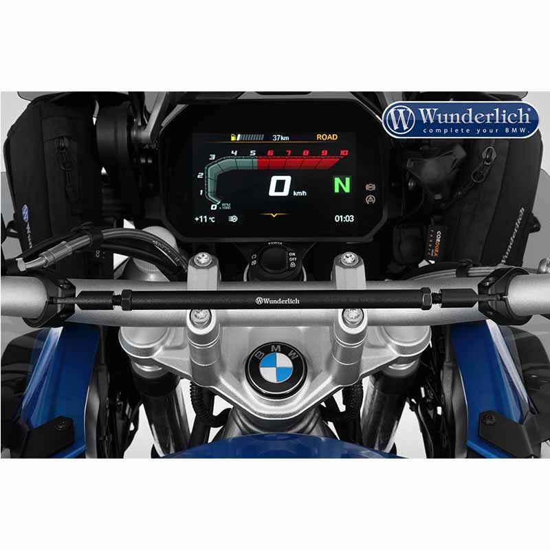 Barre centrale de guidon moto Wunderlich 300mm noire. Blackpines.fr
