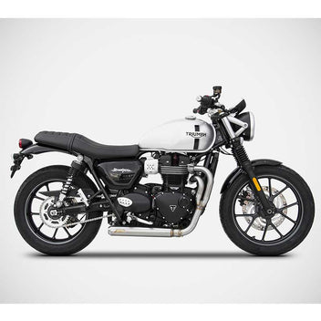Ligne d'échappement Cross Zard pour Triumph Speed et Street Twin. Blackpines.fr