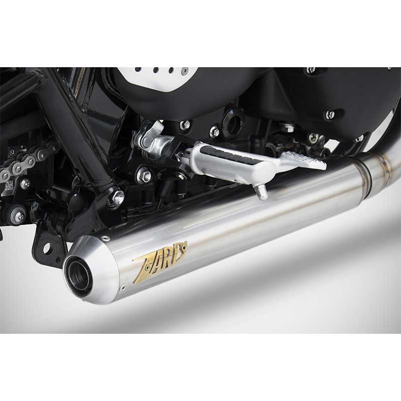 Ligne d'échappement Cross Zard pour Triumph Speed et Street Twin. Blackpines.fr