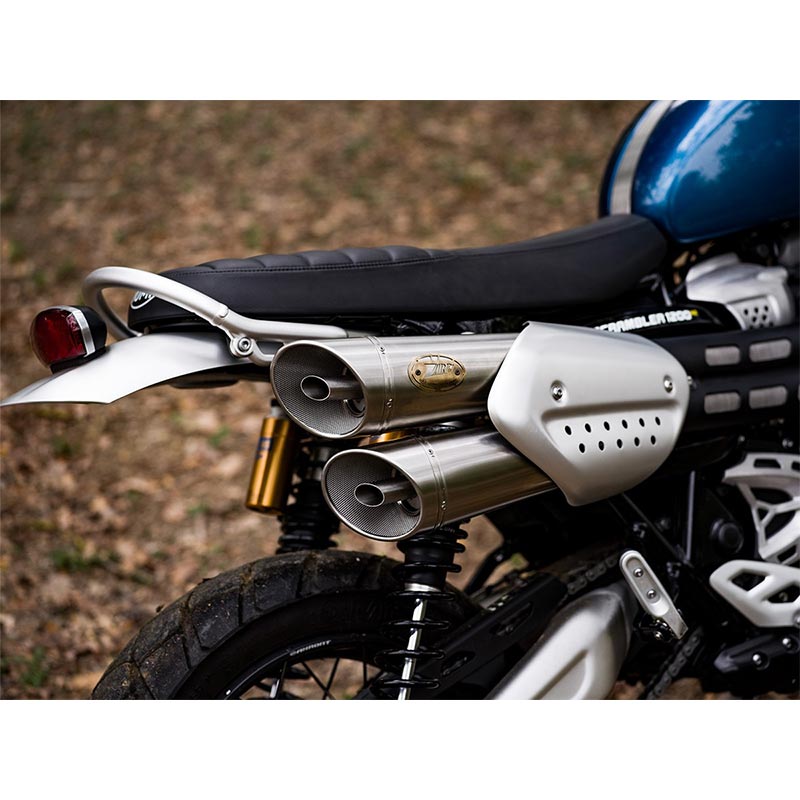 Silencieux inox Zard pour Triumph Scrambler 1200 2021 à 2023.