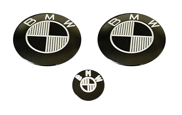 3 badges noirs Ex-Motorcycle pour BMW R NineT. Blackpines.fr