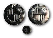 3 badges brosses rayes noirs Ex-Motorcycle pour BMW R NineT. Blackpines.fr