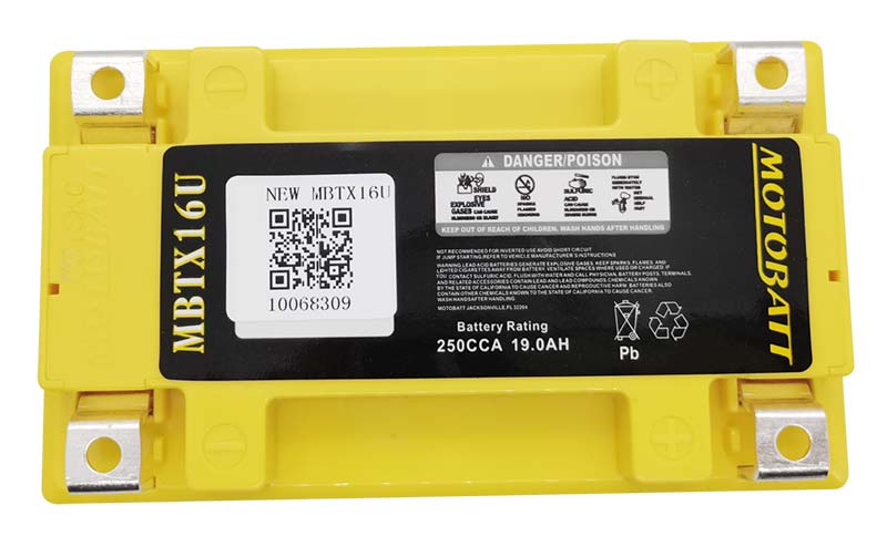 Batterie AGM Motobatt MBTX16U 12 V. Blackpines.fr