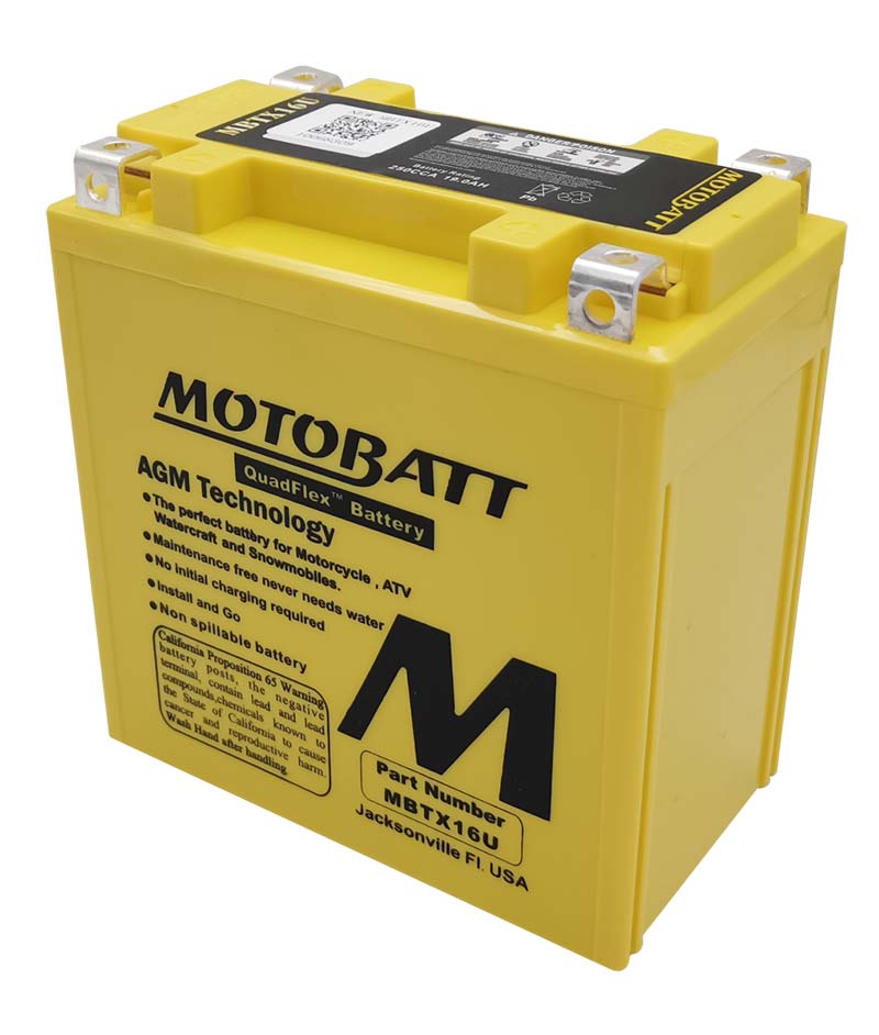 Batterie AGM Motobatt MBTX16U 12 V. Blackpines.fr