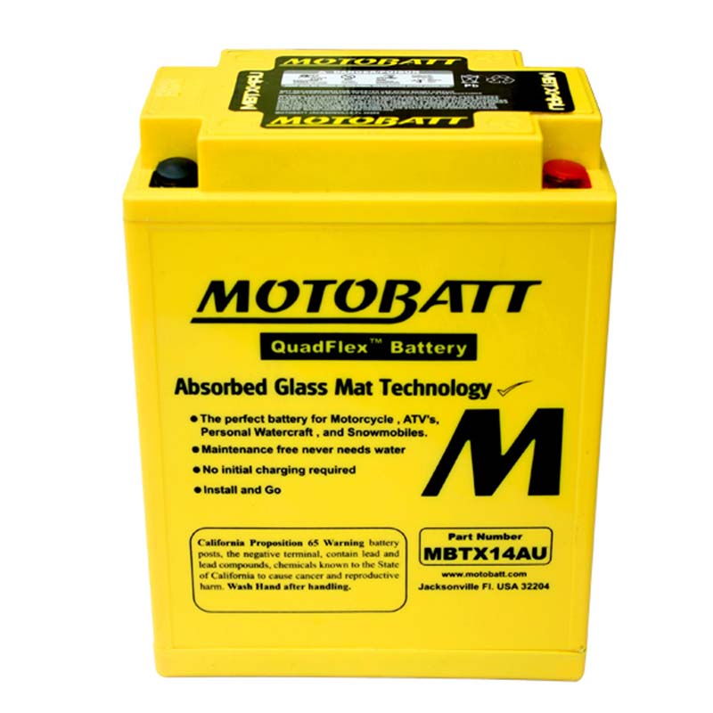 Batterie AGM QuadFlex Motobatt MBTX14AU 12V. Blackpines.fr 