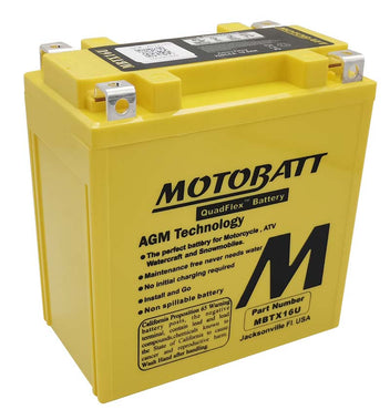 Batterie AGM Motobatt MBTX16U 12 V. Blackpines.fr