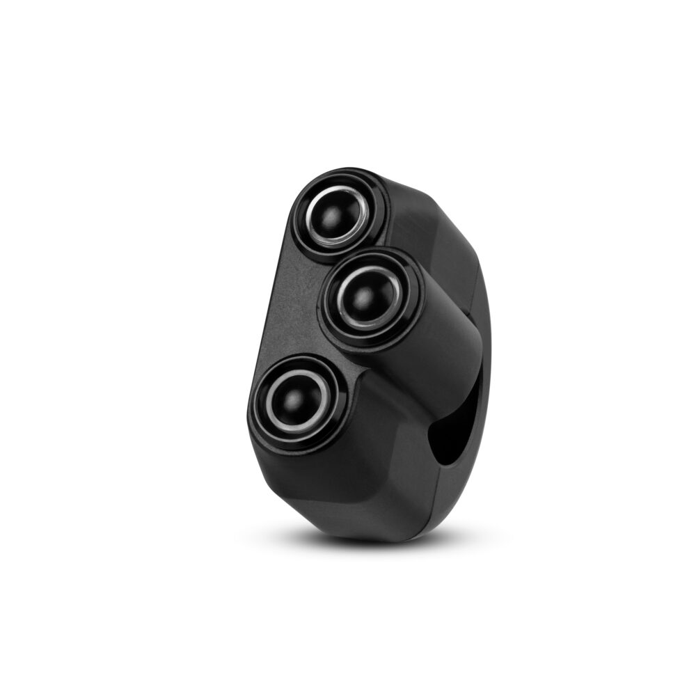 Commodo LED noir avec 3 boutons noirs marque Rebelmoto. Blackpines.fr