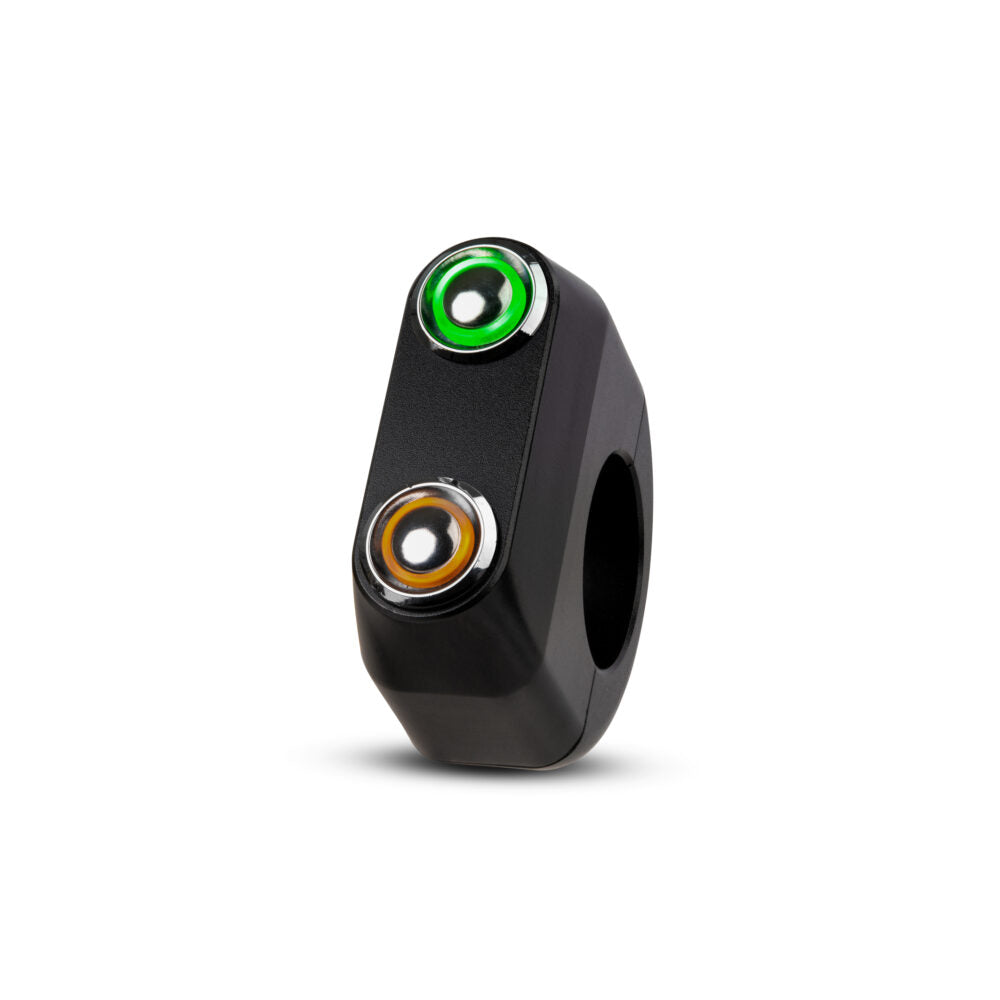 Commodo LED noir 2 boutons polis Rebelmoto. Blackpines.fr