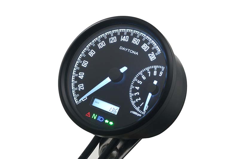 Compteur et compte-tours Daytona VELONA W. Blackpines.fr