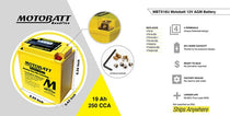 Batterie AGM Motobatt MBTX16U 12 V. Blackpines.fr