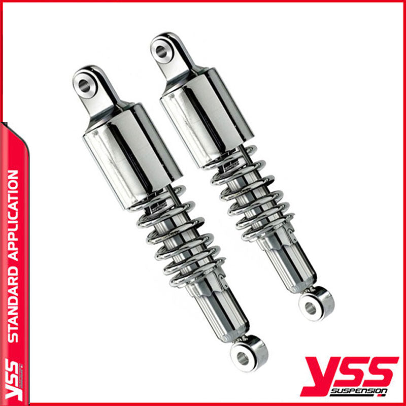 Amortisseurs moto YSS pour Triumph Bonneville 650 T120R ressort chrome cache 100mm. Blackpines.fr
