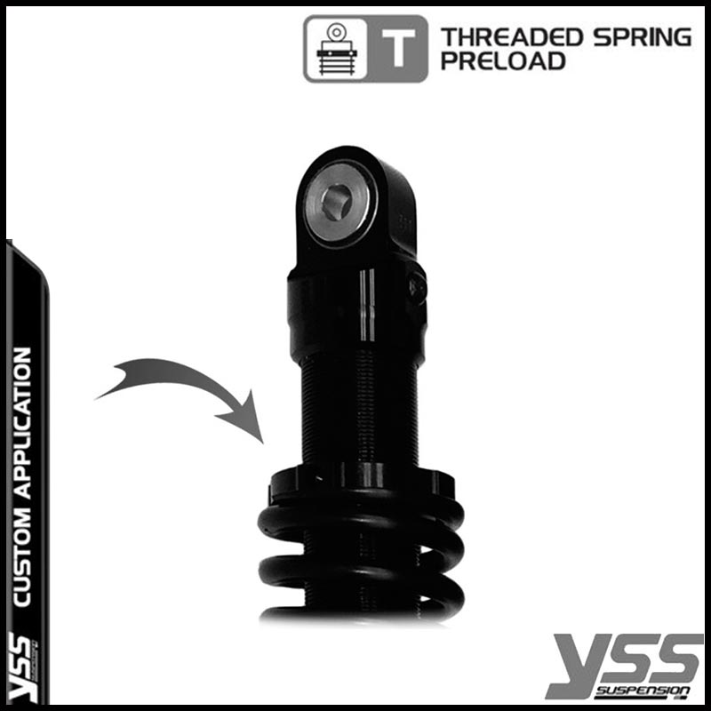 Amortisseurs moto YSS RE302-360T-22-BLK pour Thruxton 790/900. Blackpines.fr