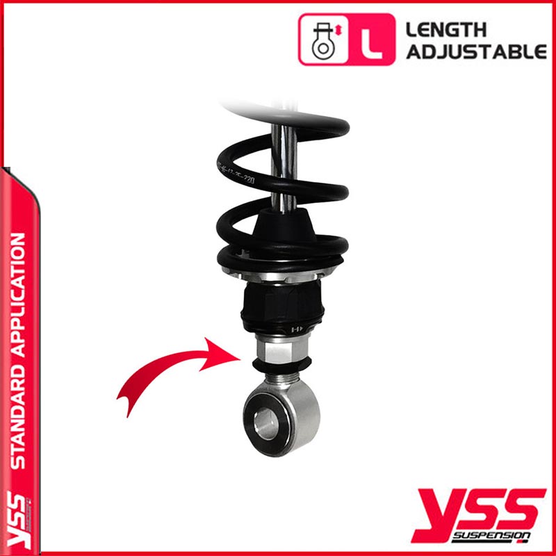 Amortisseurs moto YSS RG-MO-362-TRCL-BLK pour Bonneville T100. Blackpines.fr