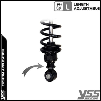 Amortisseurs moto YSS RG362-300TRCL-08-BLK pour Triumph Bonneville T140. Blackpines.fr