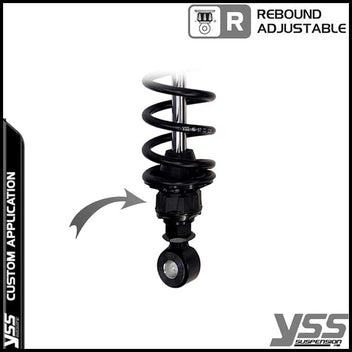 Amortisseurs moto YSS RG362-300TRCL-08-BLK pour Triumph Bonneville T140. Blackpines.fr