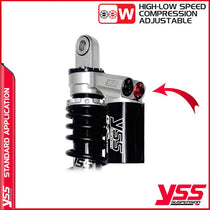 Amortisseurs moto YSS RG362-360TRWL-22-888 pour Thruxton 790/900. Blackpines.fr
