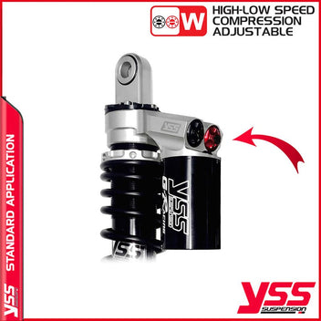 Amortisseurs moto YSS RG362-360TRWL-22-888 pour Thruxton 790/900. Blackpines.fr
