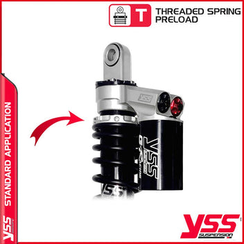 Amortisseurs moto YSS RG362-360TRWL-22-888 pour Thruxton 790/900. Blackpines.fr