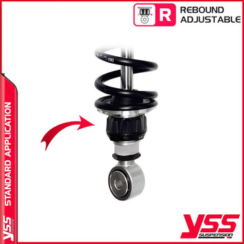 Amortisseurs moto YSS RG362-360TRWL-22-888 pour Thruxton 790/900. Blackpines.fr