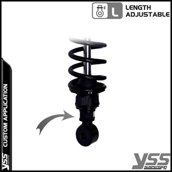 Amortisseurs moto YSS RZ362-300TRL-08-BLK pour Triumph Bonneville T140. Blackpines.fr 