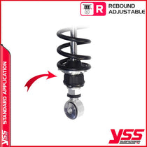 Amortisseurs YSS RZ362-315TRL-05S-88  pour Royal Enfield Bullet et Classic. Blackpines.fr