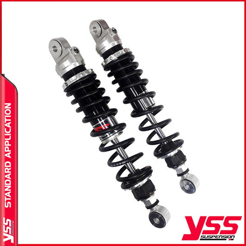 Amortisseurs moto YSS RZ362-340TRL-52-88 pour Triumph T100. Blackpines.fr