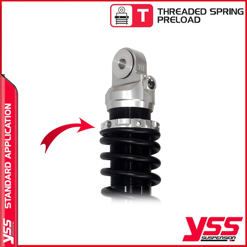 Amortisseurs moto YSS  RZ362-350TRL-48-88 pour Triumph T120. Blackpines.fr