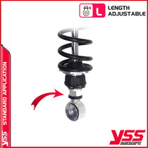 Amortisseurs moto YSS RZ362-360TRL-22-88 pour Thruxton 790 et 900. Blackpines.fr