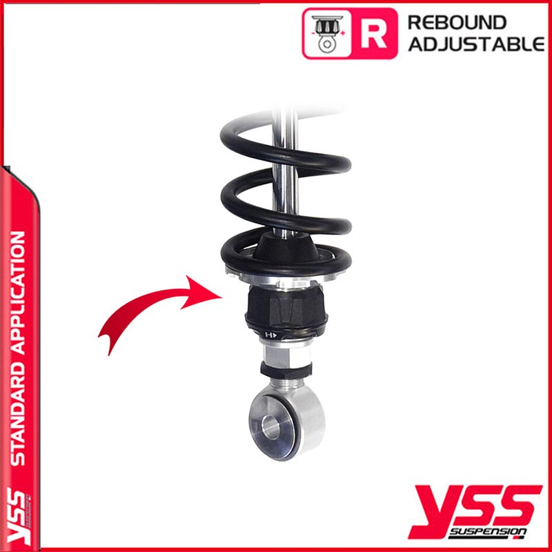 Amortisseurs moto YSS RZ362-360TRL-22-88 pour Thruxton 790 et 900. Blackpines.fr
