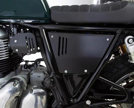 Paire de caches injection pour Royal Enfield 650 par Hedgehog Motorcycles. Blackpines.fr