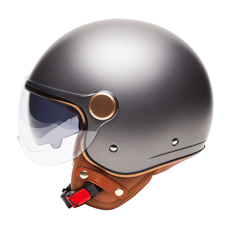 Casque demi jet Marko Grasse Titanium mat. Blackpines.fr