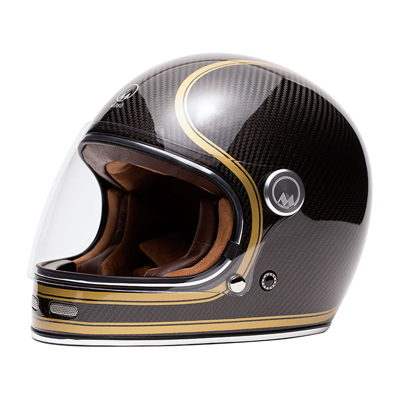 Casque integral moto Marko Full Moon Carbon noir et or. Blackpines.fr